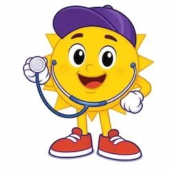 Grundpflege in Essen mit ANTONIUS GmbH - Toni Maskottchen mit Stetoskop