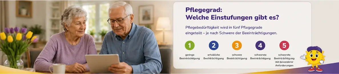 Pflegegrad - Welche Einstufungen gibt es - Pflegedienst ANTONIUS Essen  - Pflegegrad 1-5