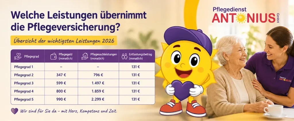 Tabelle - Welche Leistung übernimmt die Pflegeversicherung 