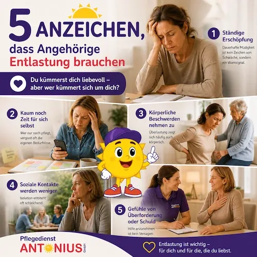 5 Anzeichen das Angehörige Entlastung brauchen Beitragsbild Pflegedienst Antonius